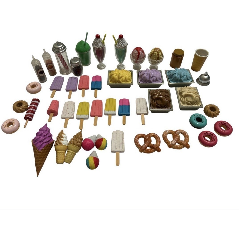 45+ Count Accessories American Girl For 18" Dolls OG Ice Cream Truck Lot Used